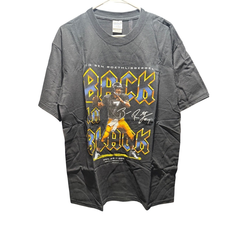 Ben Roethlisberger Pittsburgh Steelers Back In Black Graphic T-Shirt Mens Black